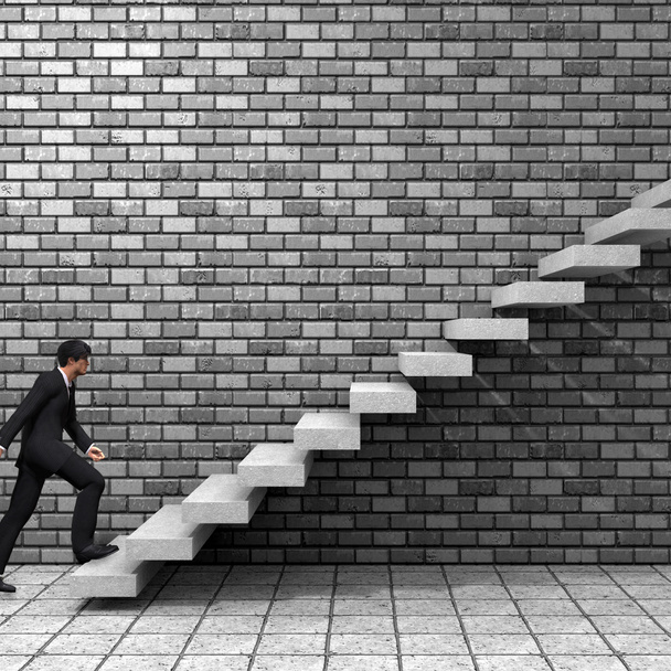爬上楼梯的商人 - Fotó, kép