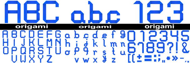 blue paper origami font - Photo, Image