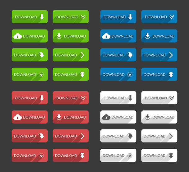 Set of Download Buttons - Vetor, Imagem
