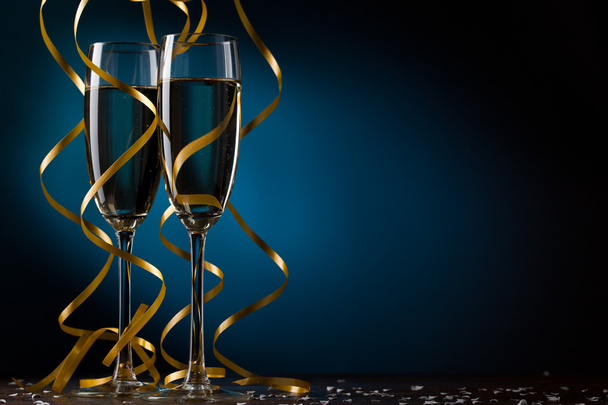 Pair glass of champagne - Foto, Imagen