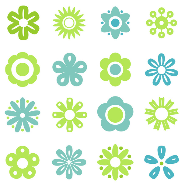 Various colorful flowers set - Vector, Image