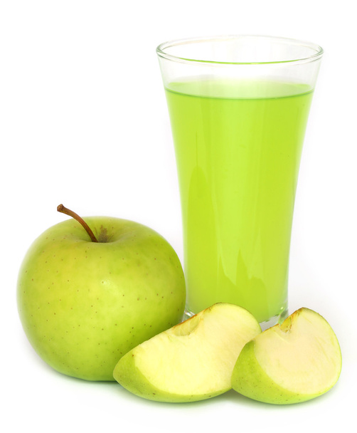 Apple juice with green fruits - 写真・画像