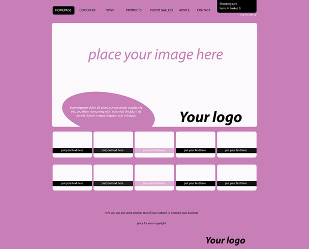 modelo de layout web responsivo para a moda
 - Vetor, Imagem