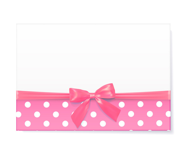 Template for baby shower celebration. Greeting card with pink ri - Vector, imagen