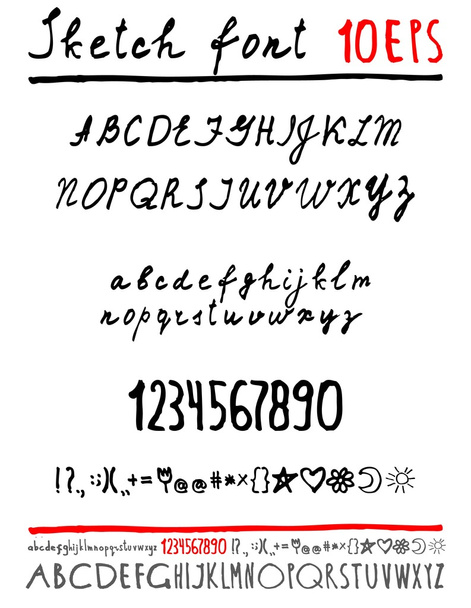 alphabet anglais manuscrit. Illustration vectorielle
 .  - Vecteur, image