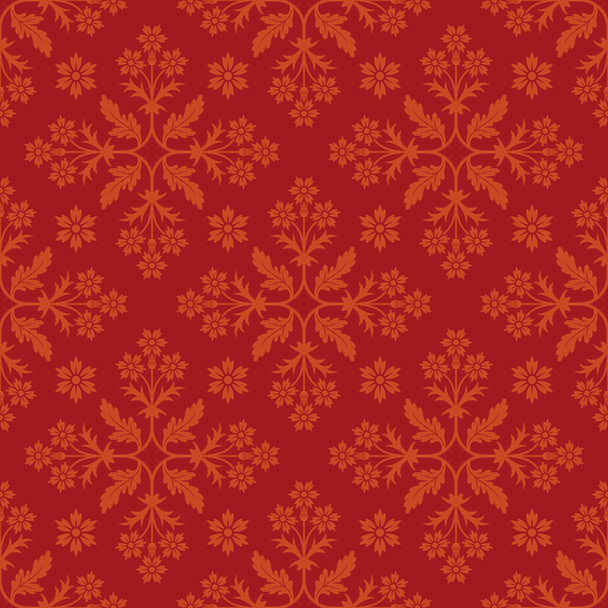 Floral red seamless pattern. - Vector, afbeelding