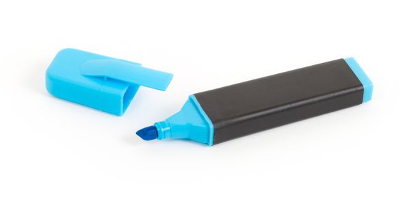 Blue highlighter isolated - Photo, Image