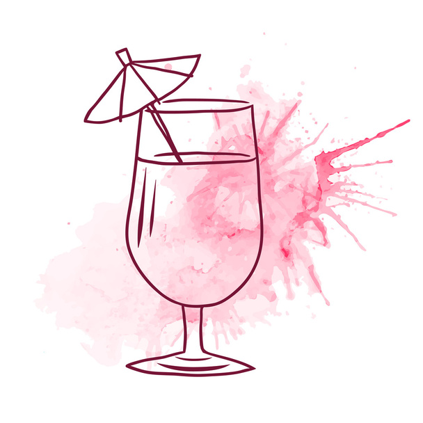 Hand drawn cocktail. - Vetor, Imagem