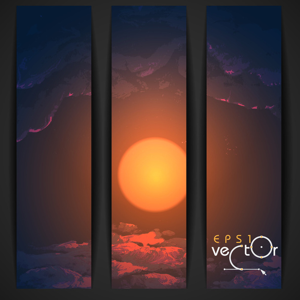 Sunset, Sunrise With Clouds - Vector, Image