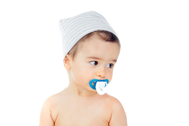 kisfiú a cumit a szájába - Fotó, kép
