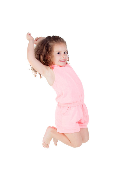 щаслива маленька дівчинка стрибає
 - Фото, зображення
