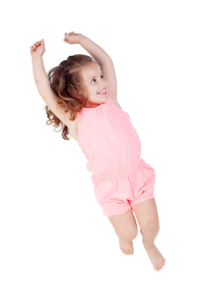 glückliches kleines Mädchen springt - Foto, Bild