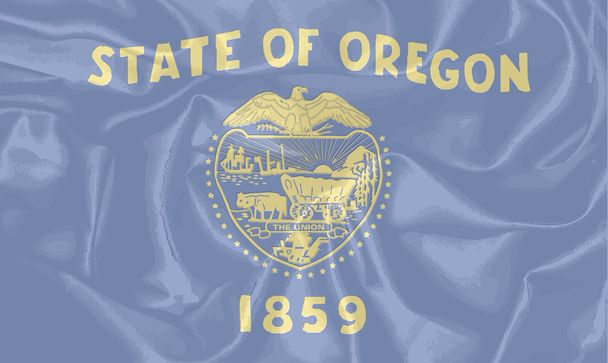 Шелковый флаг штата Орегон
 - Вектор,изображение
