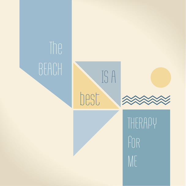 Motivationsquote - der Strand ist für mich die beste Therapie - Vektor, Bild