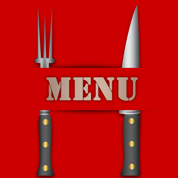 Meat menu illustration with two chefs knives. - Foto, afbeelding