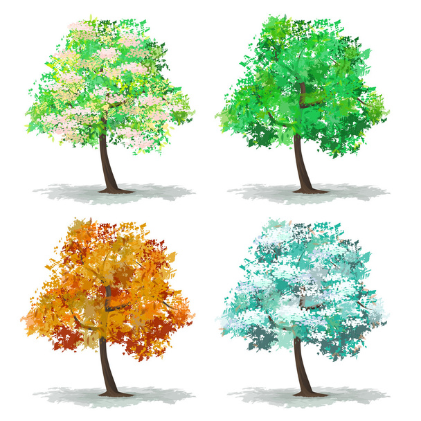 Reihe abstrakter Bäume - Vektor, Bild