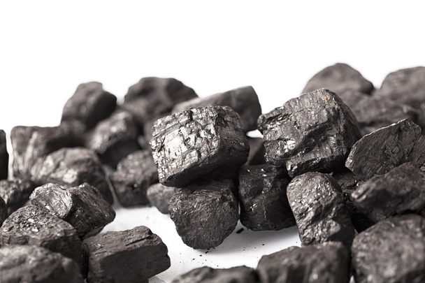 coal isolated on white background - Foto, afbeelding