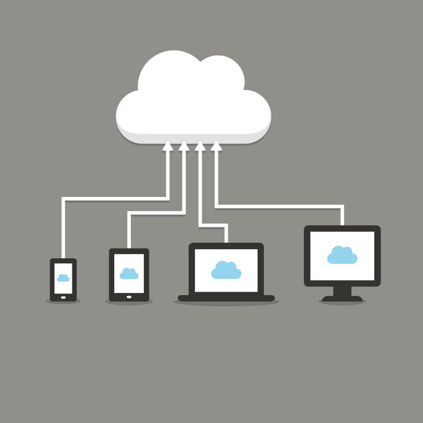 Modern technology cloud computing illustration - Vector, afbeelding