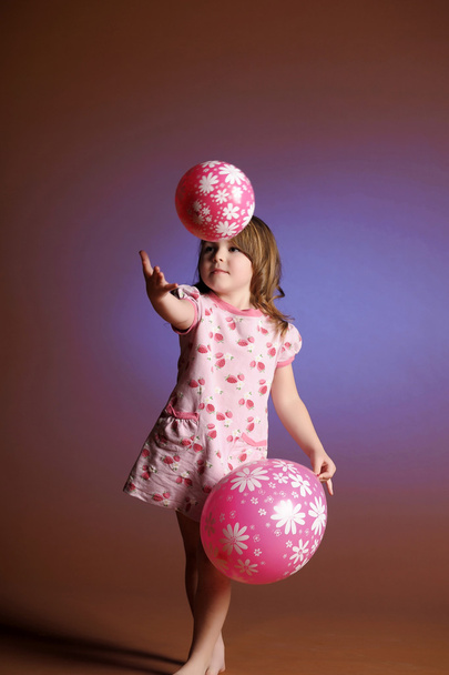 Little girl with balloons - Zdjęcie, obraz
