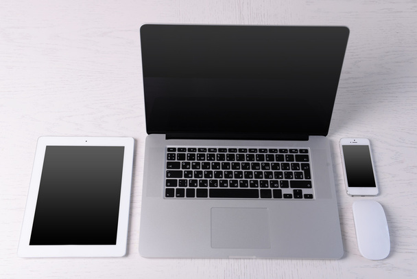 Laptop, mouse, tablet - Photo, image