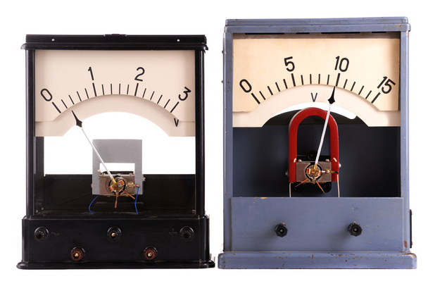 Vintage voltmeters close up - Foto, Imagem