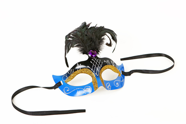 Μπλε ενετικό μάσκα με φτερό - Φωτογραφία, εικόνα