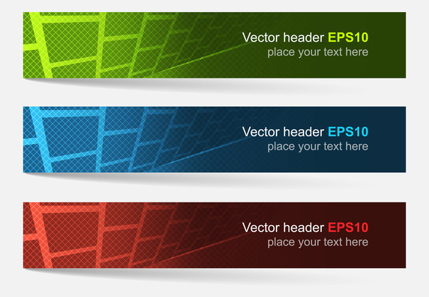 Set of colorful vector headers and banners - Vektör, Görsel
