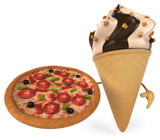 Ice cream with pizza - Zdjęcie, obraz