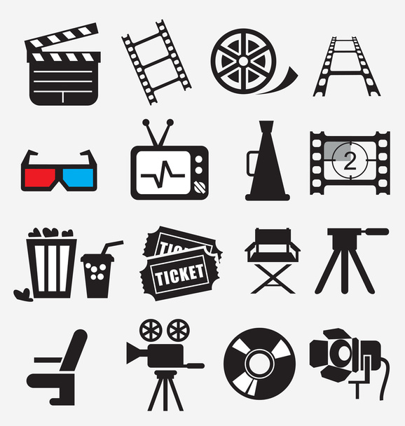 Movie icon set - Διάνυσμα, εικόνα