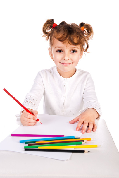 Girl draw picture - Photo, Image