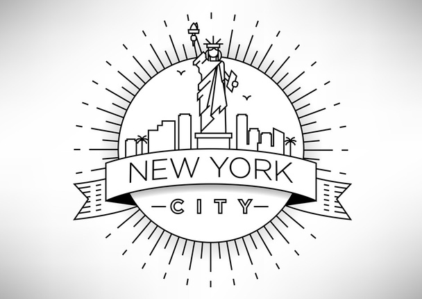 Lineaarinen New York City Skyline
 - Vektori, kuva