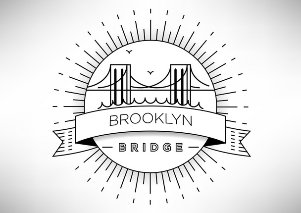 Brooklyn Bridge Diseño de iconos
 - Vector, Imagen