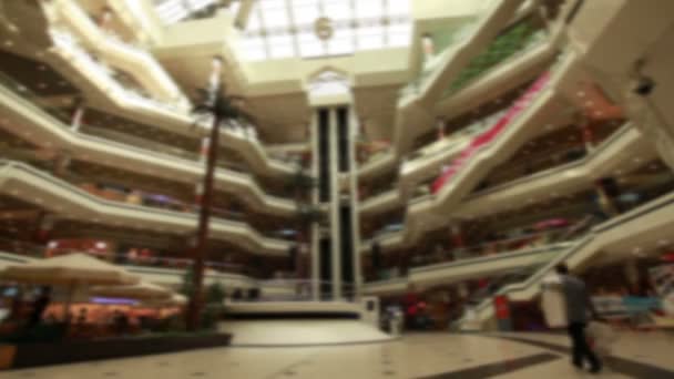 time lapse people in the mall, de focus shoot - Footage, Video