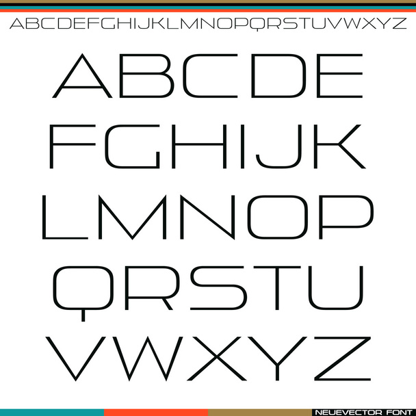 Sans serif font thin line - Vector, Image