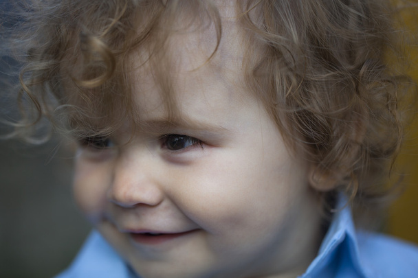 Close up portrait of a smiling little baby boy - Fotoğraf, Görsel
