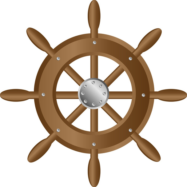 Ship steering wheel - Vetor, Imagem