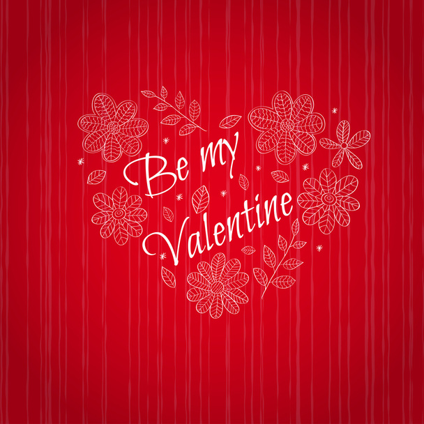 Cartão de Dia dos Namorados no fundo vermelho - Vetor, Imagem