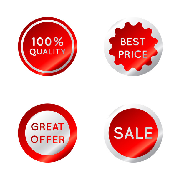 Set of red Sale stickers isolated - Vecteur, image