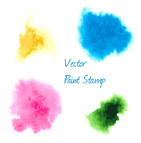 Kleurrijke aquarel verf stempels - Vector, afbeelding