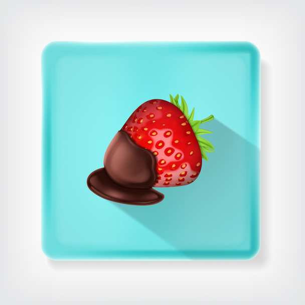 Strawberry in chocolate - Vektör, Görsel