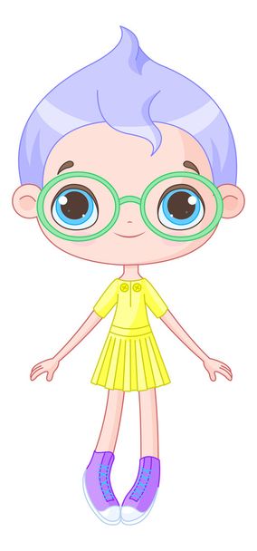 cute girl wearing glasses - Vecteur, image