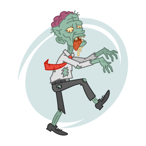 Wahnsinniger Zombie in Bewegung - Vektor, Bild