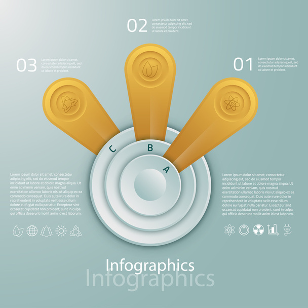 info-graphics with circles and icons - Wektor, obraz