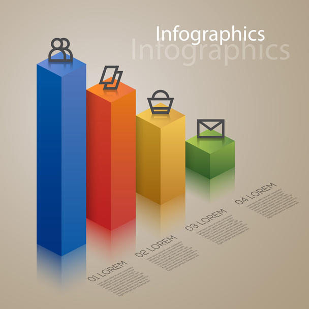 abstract info-graphics with icons - Vector, imagen