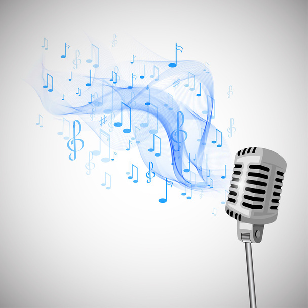microphone and musical notes - Вектор, зображення