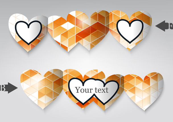 Template greeting card in the form of heart.  - Vector, afbeelding