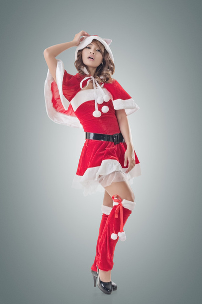 Attractive Christmas lady - Foto, afbeelding