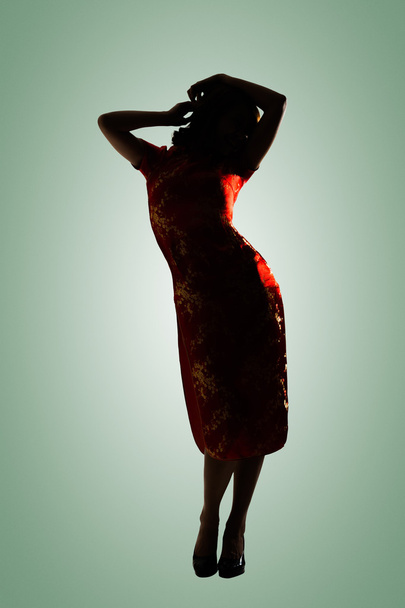 Silhouette of Chinese woman  - Photo, Image