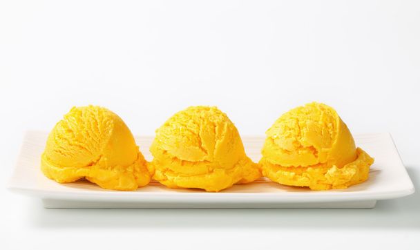 Boule de crème glacée jaune
 - Photo, image