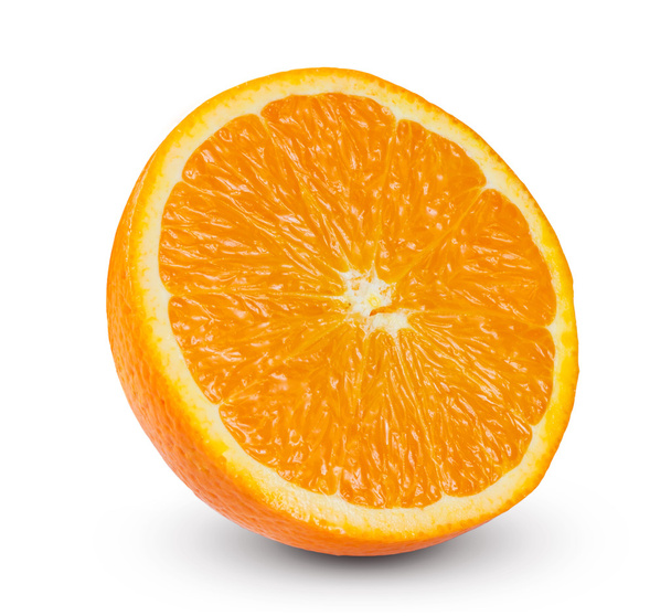 Fruta Naranja Fresca Rebanada rica en vitaminas aisladas sobre fondo blanco
 - Foto, Imagen